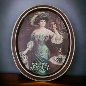 Vintage Pepsi Cola  Tip Tray Lady Blue  Drink Delicious Healthful 5 Cents